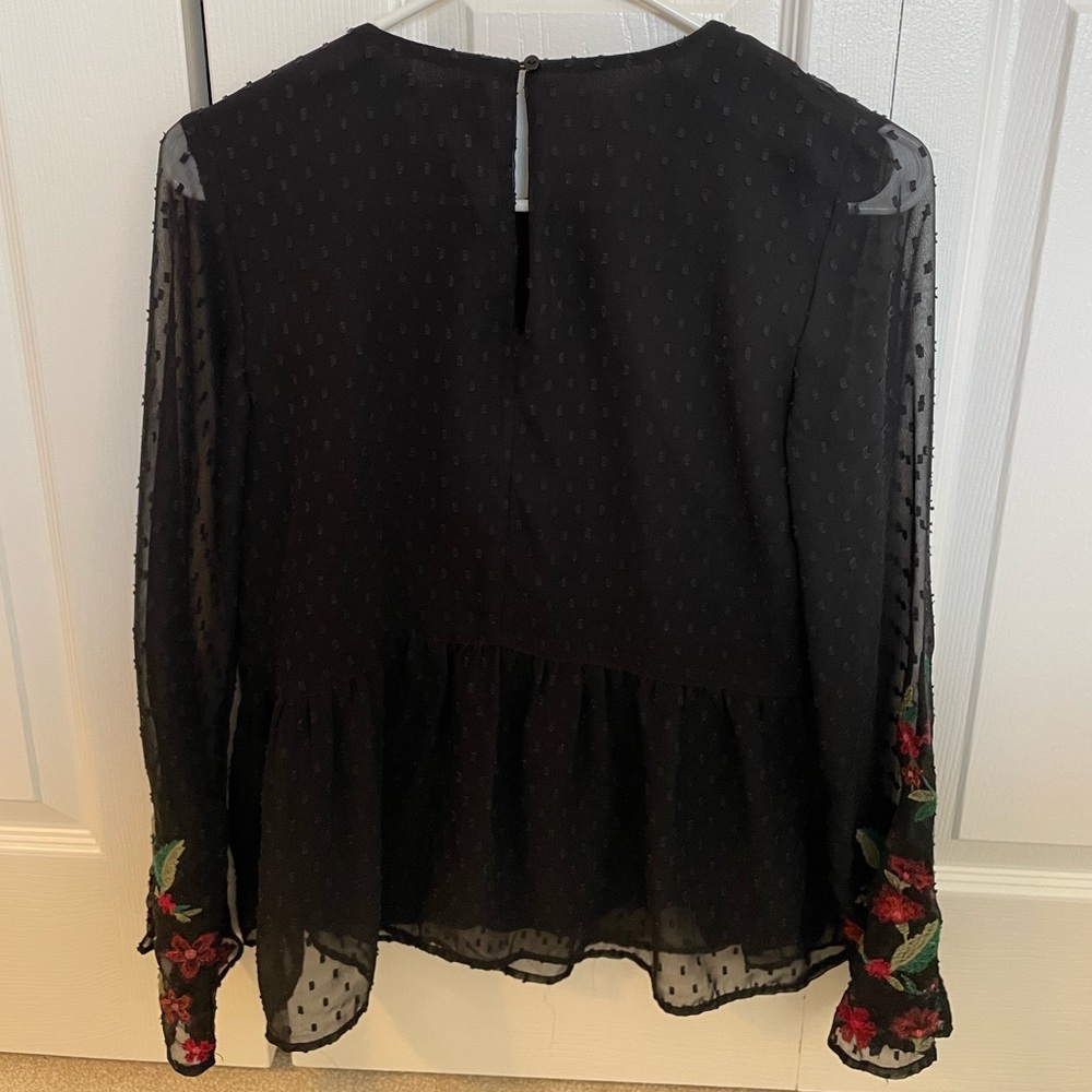 ❤️American Eagle Embroidered French Dot Blouse - Picture 4 of 4